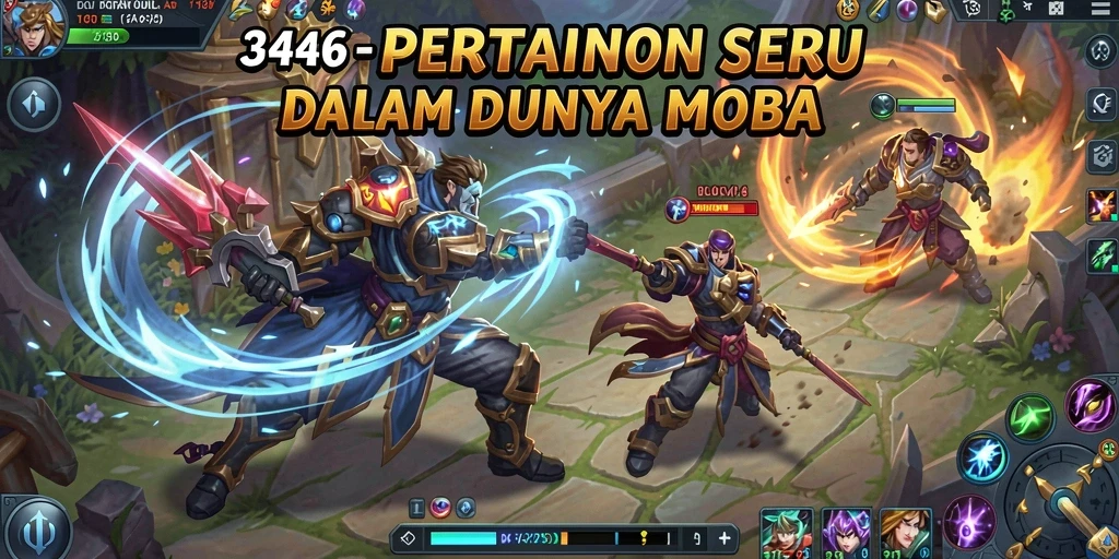 Screenshot menunjukkan gameplay mendebarkan dari <strong>3446</strong> dalam pertandingan MOBA.