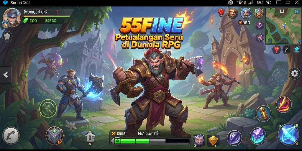 Tangkapan layar dari gameplay seru dalam 55FIVE RPG.