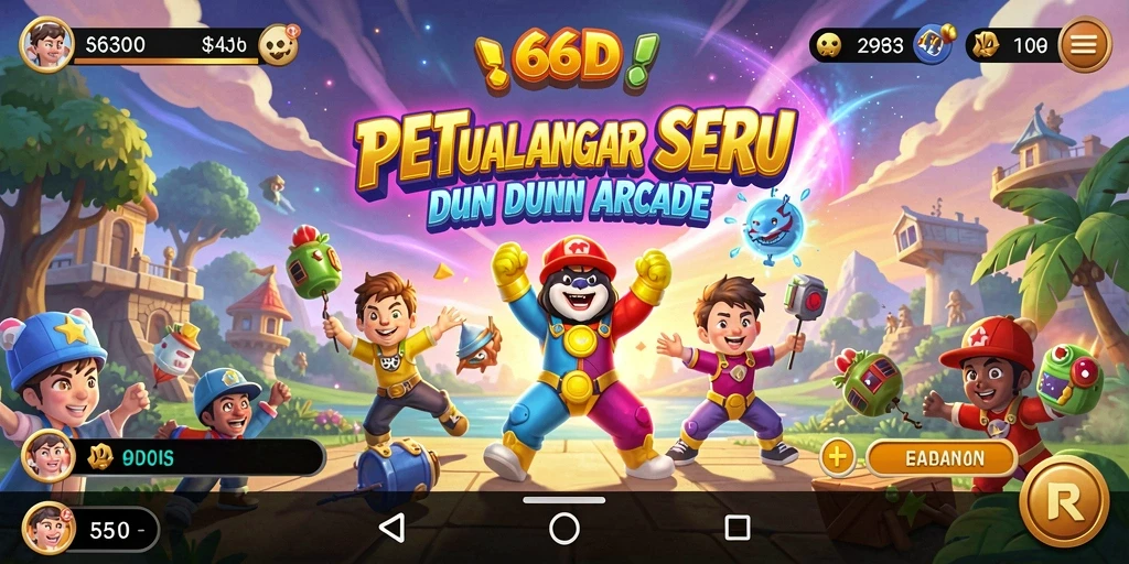 Tampilan gameplay 66D yang mendebarkan dalam gaya Arcade.
