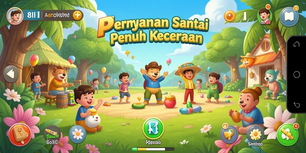 Tampilan gameplay <strong>8II</strong> yang ceria dan menghibur.