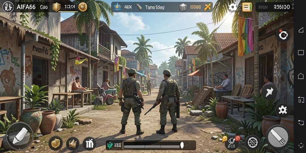 Screenshot gameplay AIFA66 menampilkan suasana simulasi yang dinamis.