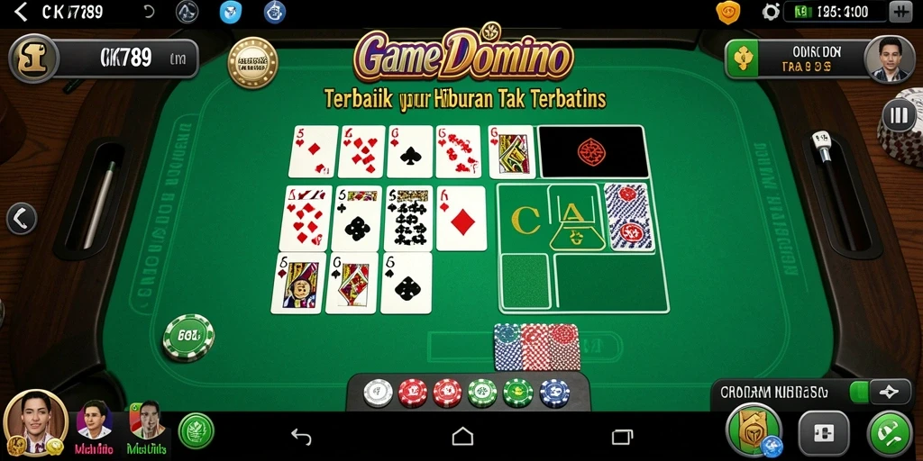 Screenshot CK789 menunjukkan gameplay seru dalam permainan domino.