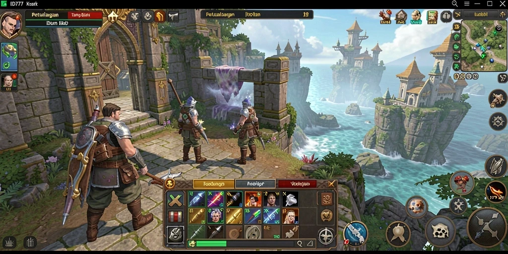 Screenshot gameplay ID777 menampilkan aksi seru dalam dunia MMORPG.