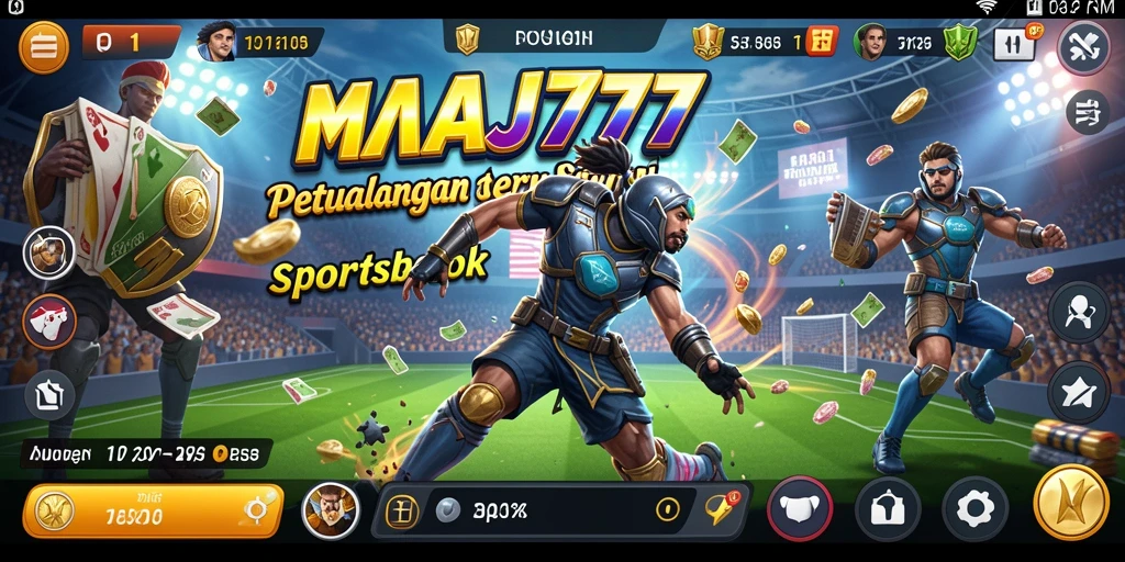 Tampilan antarmuka aplikasi MAJ777 dengan taruhan olahraga yang menarik.