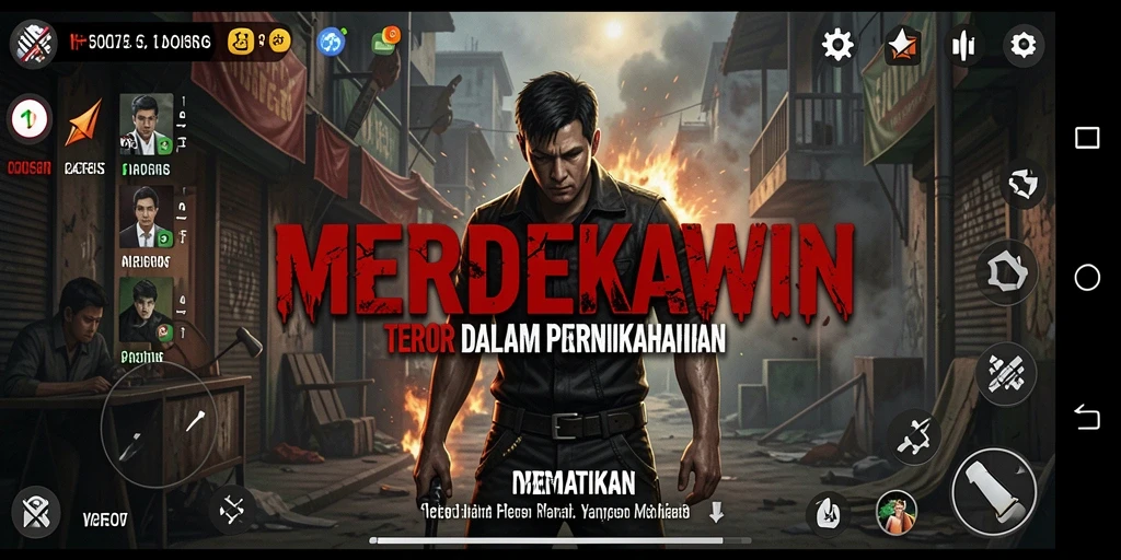 Screenshot menampilkan suasana menyeramkan dalam gameplay MERDEKAWIN.