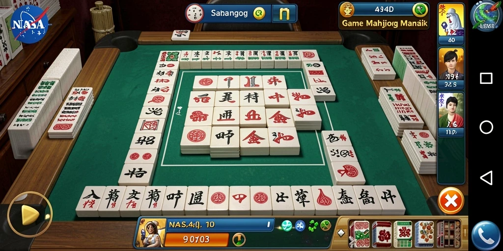 Tampilan gameplay seru di NASA4D dengan desain tile Mahjong yang menarik.