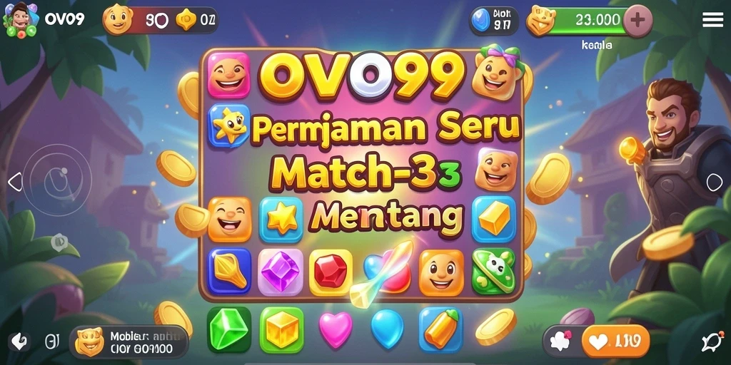 Screenshot gameplay OVO99 yang menampilkan momen seru dalam Match-3.