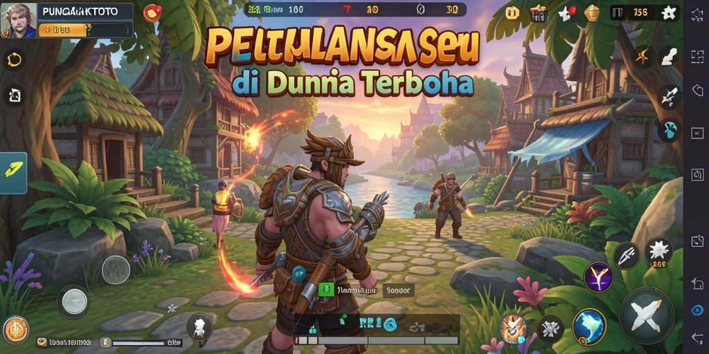 Screenshot gameplay PUNCAKTOTO menampilkan eksplorasi dunia terbuka yang menakjubkan.