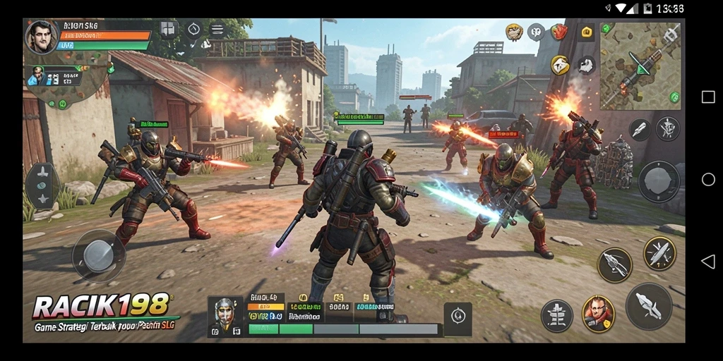 Screenshot gameplay <strong>RACIK198</strong> yang menampilkan pertempuran strategis yang intens.