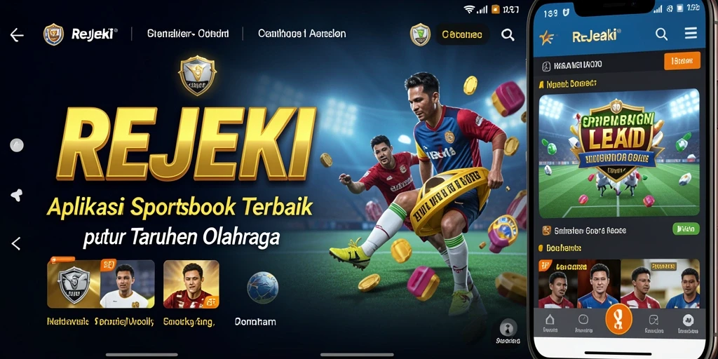 Tampilan gameplay aplikasi REJEKI dengan fitur Sportsbook.