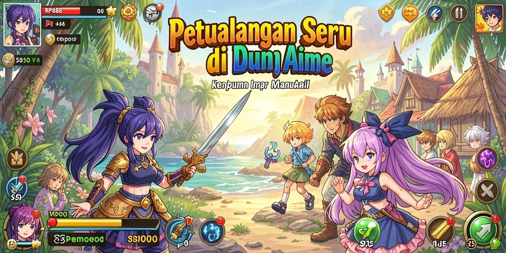 Tampilan gameplay RP888 yang menakjubkan dengan karakter Anime.