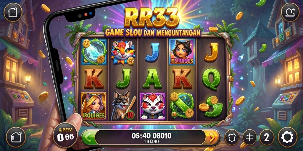 Tampilan permainan Slot RR33 yang menarik dengan berbagai simbol.