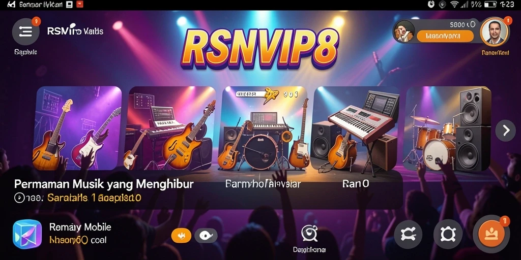 Tampilan menarik dari gameplay RSNVIP8 dengan berbagai lagu.