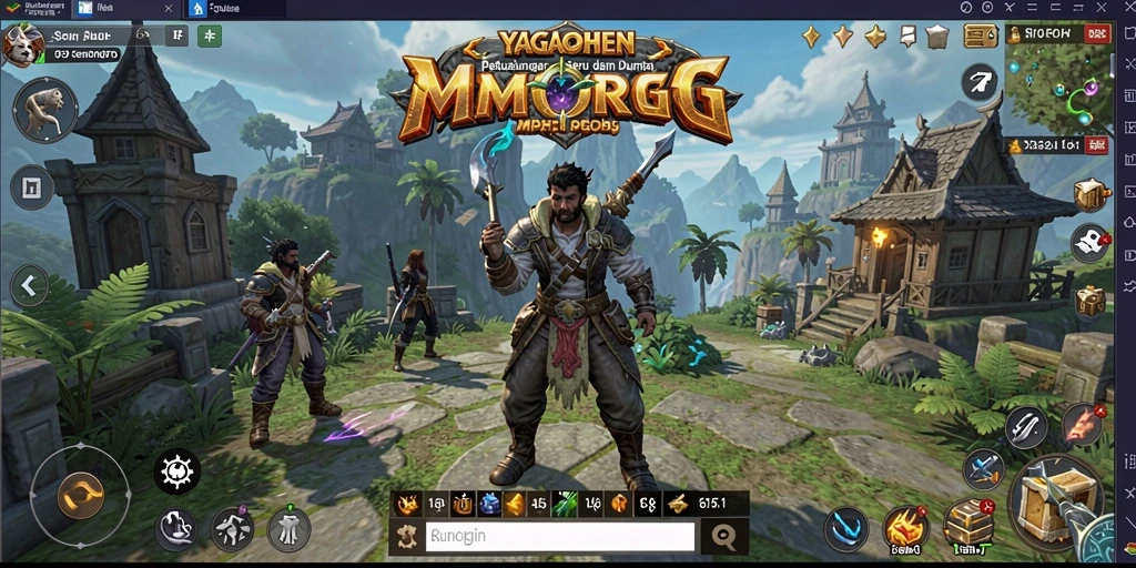 Gambaran gameplay seru YAGAOHEN dalam dunia MMORPG yang luas.